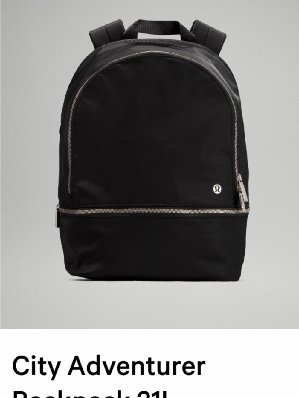 lululemon athletica Black Minimalist Backpack with Silver Accents